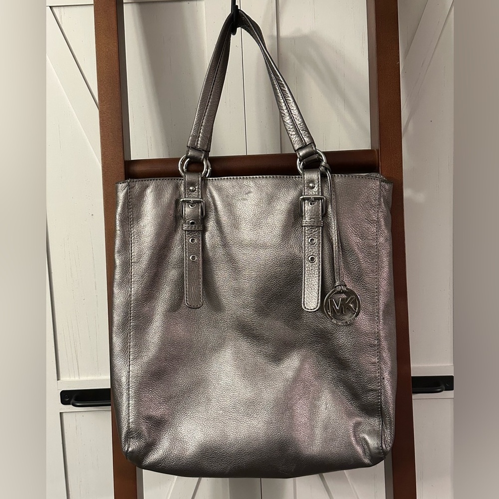 Michael Kors Silver Leather Bag